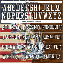 Загрузить изображение в средство просмотра галереи, Custom Stitched Navy City Cream Red-Brown 3D American Flag And Rainbow Trout Fish Fishing Sports Pullover Sweatshirt Hoodie