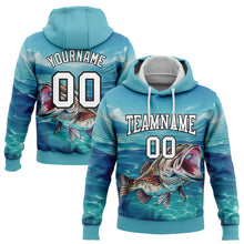 Загрузить изображение в средство просмотра галереи, Custom Stitched Lakes Blue White-Black 3D Smallmouth Bass Fish Fishing Sports Pullover Sweatshirt Hoodie