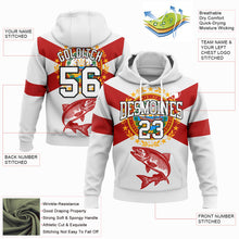 Charger l'image dans la galerie, Custom Stitched White Red-Black 3D Atlantic Salmon Fish Fishing Sports Pullover Sweatshirt Hoodie