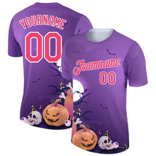 Charger l'image dans la galerie, Custom Purple Pink-White 3D Halloween Performance T-Shirt