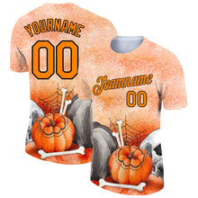 Charger l'image dans la galerie, Custom Bay Orange Black 3D Halloween Performance T-Shirt