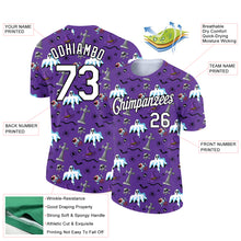 Laden Sie das Bild in den Galerie-Viewer, Custom Purple White-Black 3D Halloween Performance T-Shirt