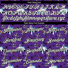 Laden Sie das Bild in den Galerie-Viewer, Custom Purple White-Black 3D Halloween Performance T-Shirt