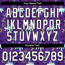 Laden Sie das Bild in den Galerie-Viewer, Custom Purple White-Black 3D Halloween Performance T-Shirt