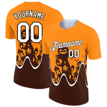 Charger l'image dans la galerie, Custom Bay Orange Black-Brown 3D Halloween Performance T-Shirt