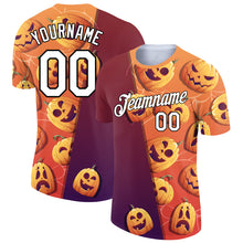 Charger l'image dans la galerie, Custom Bay Orange Crimson-Black 3D Halloween Performance T-Shirt