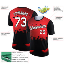 Laden Sie das Bild in den Galerie-Viewer, Custom Red White-Black 3D Halloween Performance T-Shirt