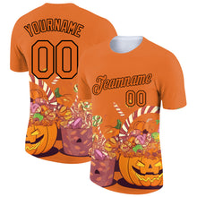 Charger l'image dans la galerie, Custom Texas Orange Black 3D Halloween Performance T-Shirt