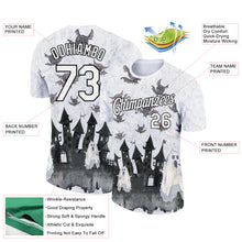 Laden Sie das Bild in den Galerie-Viewer, Custom White Black 3D Halloween Performance T-Shirt