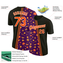 Laden Sie das Bild in den Galerie-Viewer, Custom Black Orange-Purple 3D Halloween Performance T-Shirt