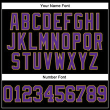 Laden Sie das Bild in den Galerie-Viewer, Custom Stitched Black Purple-Old Gold 3D Pattern Design Gradient Square Shape Sports Pullover Sweatshirt Hoodie