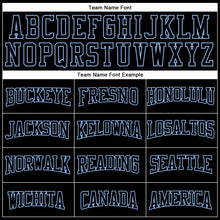 Laden Sie das Bild in den Galerie-Viewer, Custom Stitched Black Light Blue 3D Pattern Design Gradient Square Shape Sports Pullover Sweatshirt Hoodie