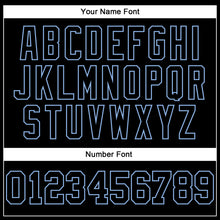 Laden Sie das Bild in den Galerie-Viewer, Custom Stitched Black Light Blue 3D Pattern Design Gradient Square Shape Sports Pullover Sweatshirt Hoodie