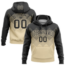 Laden Sie das Bild in den Galerie-Viewer, Custom Stitched Black Cream 3D Pattern Design Gradient Square Shape Sports Pullover Sweatshirt Hoodie