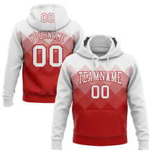 Load image into Gallery viewer, Custom Stitched White Red 3D Pattern Design Gradient Square Shape Sports Pullover Sweatshirt Hoodie