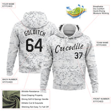 Laden Sie das Bild in den Galerie-Viewer, Custom Stitched Camo Black-White 3D Arctic Camouflage Sports Pullover Sweatshirt Salute To Service Hoodie