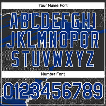 Laden Sie das Bild in den Galerie-Viewer, Custom Stitched Black Royal-White 3D Pattern Design Torn Paper Style Sports Pullover Sweatshirt Hoodie