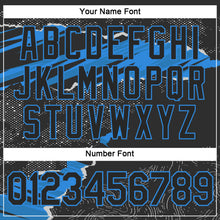 Charger l'image dans la galerie, Custom Stitched Black Powder Blue 3D Pattern Design Torn Paper Style Sports Pullover Sweatshirt Hoodie