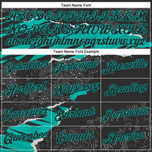 Charger l'image dans la galerie, Custom Stitched Black Aqua 3D Pattern Design Torn Paper Style Sports Pullover Sweatshirt Hoodie