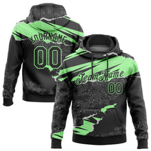 Charger l'image dans la galerie, Custom Stitched Black Pea Green 3D Pattern Design Torn Paper Style Sports Pullover Sweatshirt Hoodie