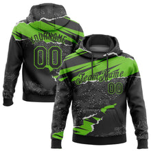 Charger l'image dans la galerie, Custom Stitched Black Aurora Green 3D Pattern Design Torn Paper Style Sports Pullover Sweatshirt Hoodie