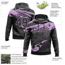 Charger l'image dans la galerie, Custom Stitched Black Light Purple 3D Pattern Design Torn Paper Style Sports Pullover Sweatshirt Hoodie