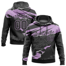Charger l'image dans la galerie, Custom Stitched Black Light Purple 3D Pattern Design Torn Paper Style Sports Pullover Sweatshirt Hoodie