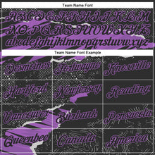 Charger l'image dans la galerie, Custom Stitched Black Medium Purple 3D Pattern Design Torn Paper Style Sports Pullover Sweatshirt Hoodie