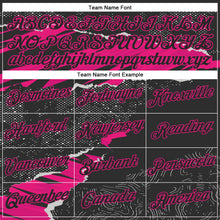 Charger l'image dans la galerie, Custom Stitched Black Hot Pink 3D Pattern Design Torn Paper Style Sports Pullover Sweatshirt Hoodie