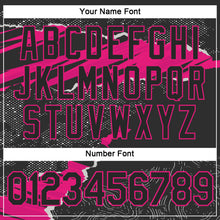 Charger l'image dans la galerie, Custom Stitched Black Hot Pink 3D Pattern Design Torn Paper Style Sports Pullover Sweatshirt Hoodie