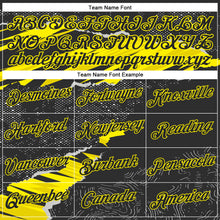 Laden Sie das Bild in den Galerie-Viewer, Custom Stitched Black Light Yellow 3D Pattern Design Torn Paper Style Sports Pullover Sweatshirt Hoodie