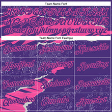 Charger l'image dans la galerie, Custom Stitched Purple Pink 3D Pattern Design Torn Paper Style Sports Pullover Sweatshirt Hoodie