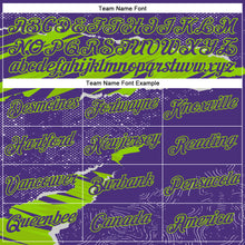 Charger l'image dans la galerie, Custom Stitched Purple Neon Green 3D Pattern Design Torn Paper Style Sports Pullover Sweatshirt Hoodie