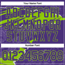 Charger l'image dans la galerie, Custom Stitched Purple Neon Green 3D Pattern Design Torn Paper Style Sports Pullover Sweatshirt Hoodie