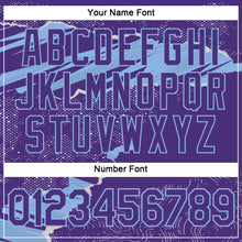 Laden Sie das Bild in den Galerie-Viewer, Custom Stitched Purple Light Blue 3D Pattern Design Torn Paper Style Sports Pullover Sweatshirt Hoodie