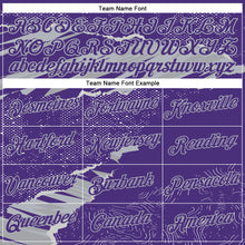 Charger l'image dans la galerie, Custom Stitched Purple Gray 3D Pattern Design Torn Paper Style Sports Pullover Sweatshirt Hoodie