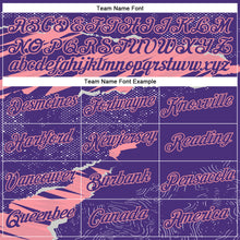 Laden Sie das Bild in den Galerie-Viewer, Custom Stitched Purple Medium Pink 3D Pattern Design Torn Paper Style Sports Pullover Sweatshirt Hoodie