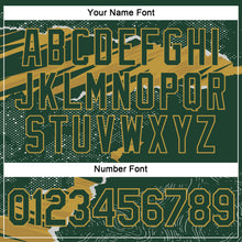 Charger l'image dans la galerie, Custom Stitched Green Old Gold 3D Pattern Design Torn Paper Style Sports Pullover Sweatshirt Hoodie