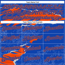 Загрузить изображение в средство просмотра галереи, Custom Stitched Thunder Blue Orange 3D Pattern Design Torn Paper Style Sports Pullover Sweatshirt Hoodie