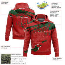 Charger l'image dans la galerie, Custom Stitched Red Green 3D Pattern Design Torn Paper Style Sports Pullover Sweatshirt Hoodie
