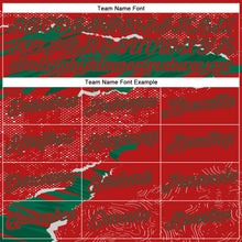 Laden Sie das Bild in den Galerie-Viewer, Custom Stitched Red Kelly Green 3D Pattern Design Torn Paper Style Sports Pullover Sweatshirt Hoodie