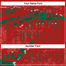 Laden Sie das Bild in den Galerie-Viewer, Custom Stitched Red Kelly Green 3D Pattern Design Torn Paper Style Sports Pullover Sweatshirt Hoodie