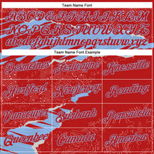 Charger l'image dans la galerie, Custom Stitched Red Light Blue 3D Pattern Design Torn Paper Style Sports Pullover Sweatshirt Hoodie