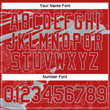 Charger l'image dans la galerie, Custom Stitched Red Gray 3D Pattern Design Torn Paper Style Sports Pullover Sweatshirt Hoodie