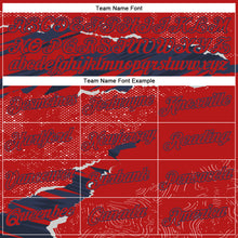 Laden Sie das Bild in den Galerie-Viewer, Custom Stitched Red Navy 3D Pattern Design Torn Paper Style Sports Pullover Sweatshirt Hoodie