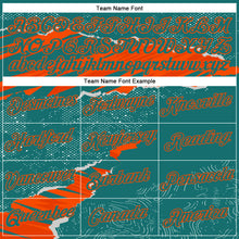 Laden Sie das Bild in den Galerie-Viewer, Custom Stitched Teal Orange 3D Pattern Design Torn Paper Style Sports Pullover Sweatshirt Hoodie