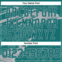 Laden Sie das Bild in den Galerie-Viewer, Custom Stitched Teal Gray 3D Pattern Design Torn Paper Style Sports Pullover Sweatshirt Hoodie