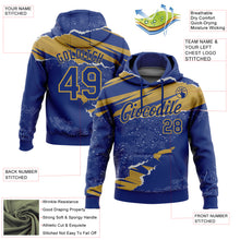Charger l'image dans la galerie, Custom Stitched Royal Old Gold 3D Pattern Design Torn Paper Style Sports Pullover Sweatshirt Hoodie