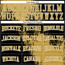 Laden Sie das Bild in den Galerie-Viewer, Custom Stitched Black Old Gold-White 3D Pattern Design Abstract Brush Stroke Sports Pullover Sweatshirt Hoodie