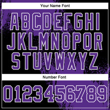 Laden Sie das Bild in den Galerie-Viewer, Custom Stitched Black Purple-White 3D Pattern Design Abstract Brush Stroke Sports Pullover Sweatshirt Hoodie